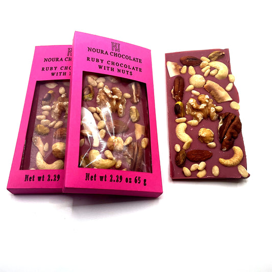 Ruby Chocolate Bar with Nuts